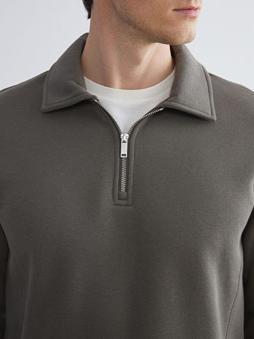 Polo Yaka Erkek Sweatshirt