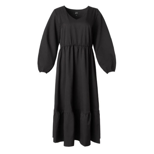 Платье женское миди MIST plus-size, чёрное, размер 52, однотонное