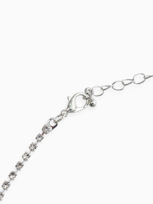 Набор 2 пред-а: серьги, колье "Вечерний шик" минимал, цвет белый в серебре