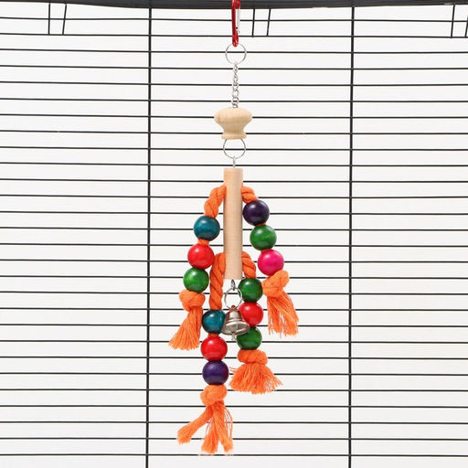 Игрушка для птиц, бусы на канатах, 38 см, микс цветов - Пижон фото 6