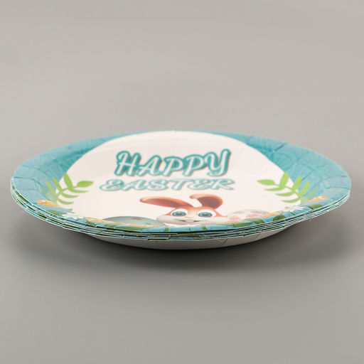 Тарелки бумажные Светлой Пасхи с зайкой, 6 шт - Страна карнавалия фото 2