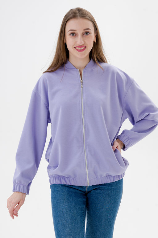 Бомбер из коттон фита сирень - Амадэль фото 10