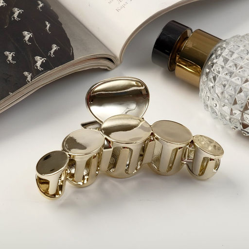 Цена за 12 шт. Крабик для волос «Глянец люкс», круги, 9 см, МИКС