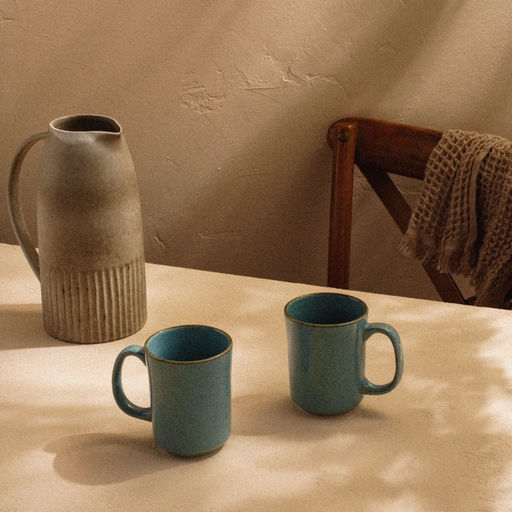 Кружки SL Home Аззура, 400 мл, набор 2 шт., фарфор, голубые