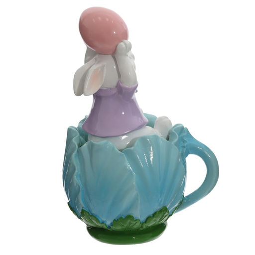 Фигурка декоративная "Заяц в чашке", L9 W7,5 H14 см