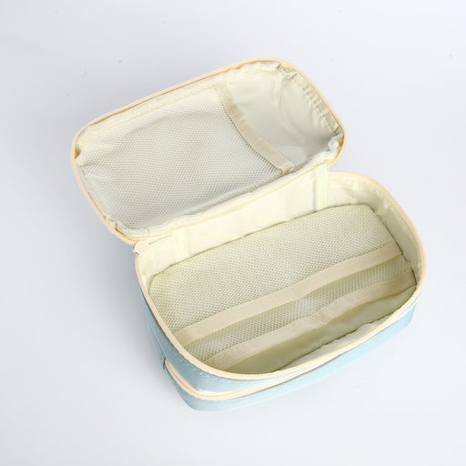 Косметичка-пенал на молнии с отделами, с прозрачным карманом, голубая - Simaland фото 4