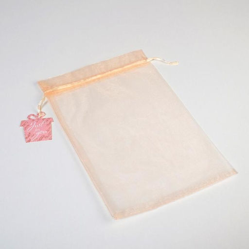 Цена за 10 шт. Мешочек подарочный органза бежевый Для тебя, с шильдиком, 20 х 30 см +/- 1.5 см - Дарите счастье фото 2