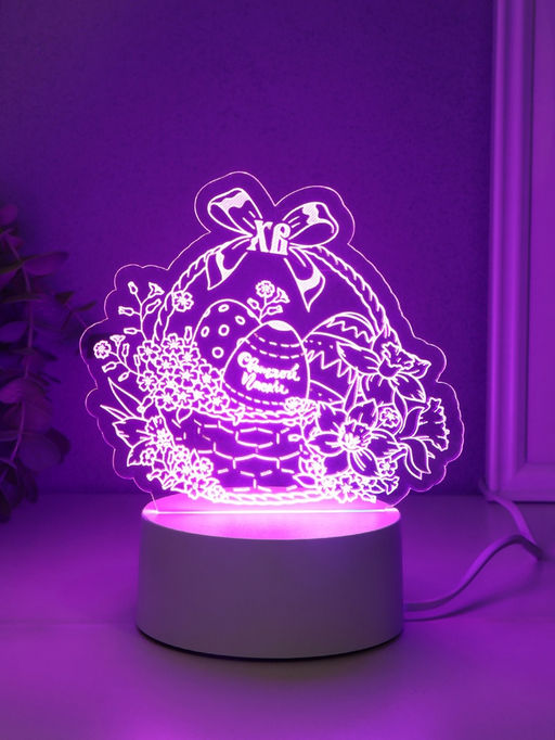 Светильник 3D RISALUX Пасхальная корзинка, LED-ночник, RGB, от сети, 9.5?17?16.3 см