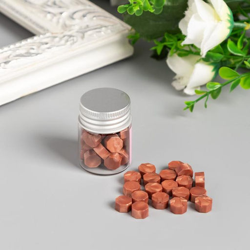 Цена за 2 шт. Сургуч в гранулах в баночке Восьмигранник карамель 9 гр 4,5х3х3 см - Арт узор фото 3