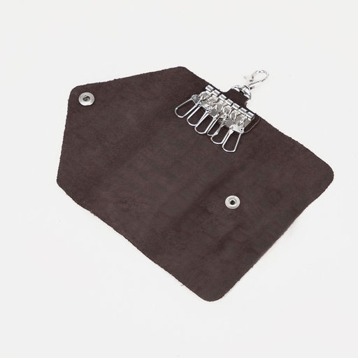 Ключница на кнопке, длина 11 см, цвет коричневый - Simaland фото 3