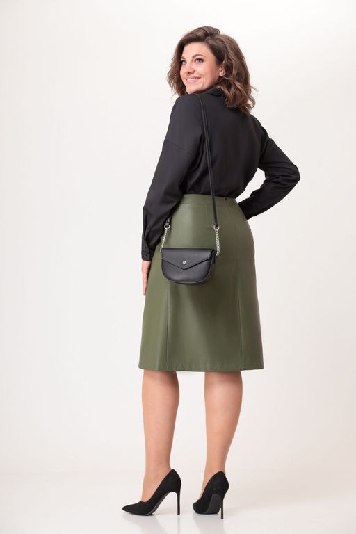 Блуза Swallow 803.2 черный+серебряный узор фото 51