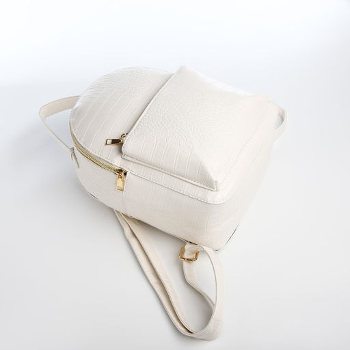 Рюкзак женский из искусственной кожи на молнии, 1 карман, цвет белый - Simaland фото 3