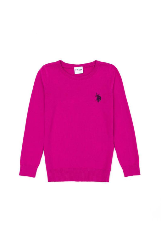 U. S. Polo Assn Фиолетовый базовый свитер с круглым вырезом для девочек - U.s. polo assn фото 4