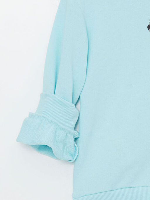 Bisiklet Yaka Bask?l? Uzun Kollu K?z ?ocuk Sweatshirt - Waikiki фото 3
