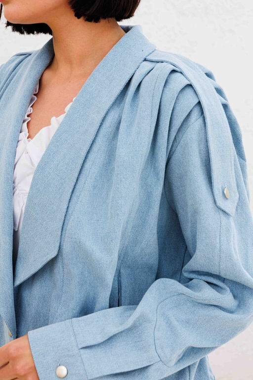 Жакет AURA 2157-170 сетло-голубой деним фото 8