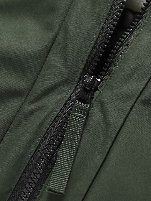 Парка зимняя подростковая для девочки с капюшоном и мехом темно-зеленого цвета 9536TZ - Valianly фото 14