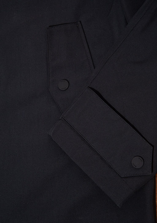 Siyah Kapusonlu Uzun Ceket - Mavi фото 8