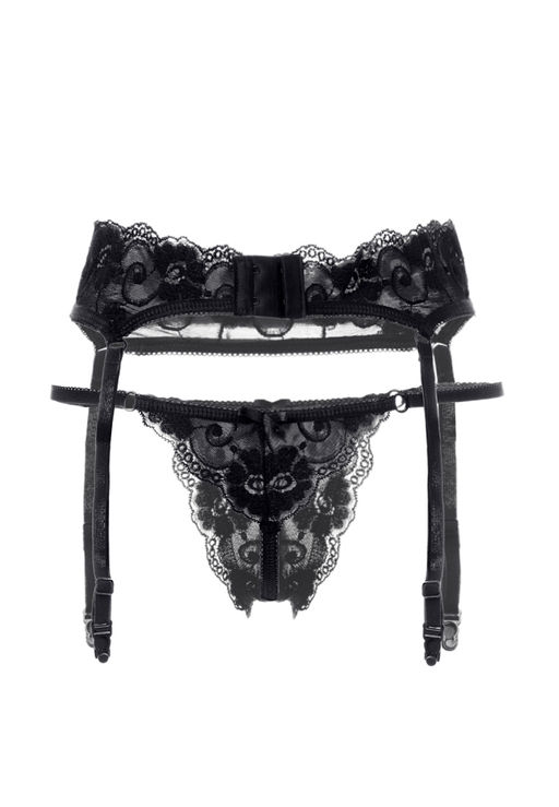 Комплект Erolanta Tatyana: пояс для чулок и стринги, черный (42-44)  фото 9