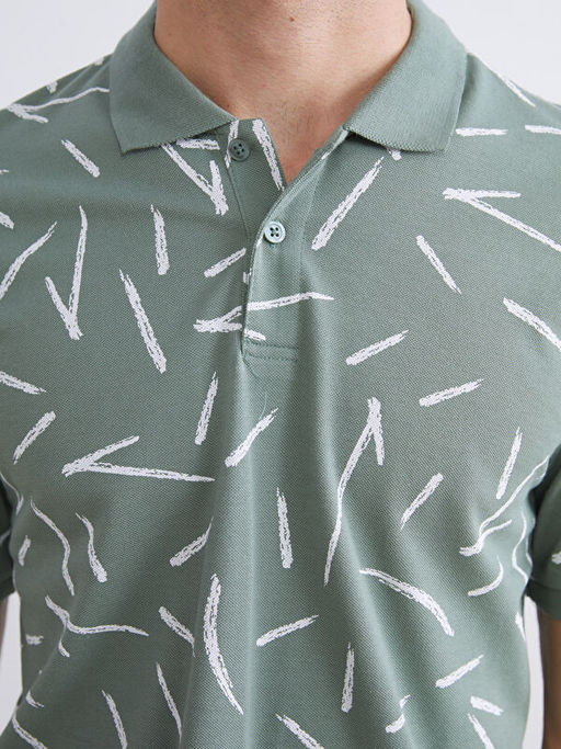 Polo Yaka Desenli Pike Erkek Ti??rt