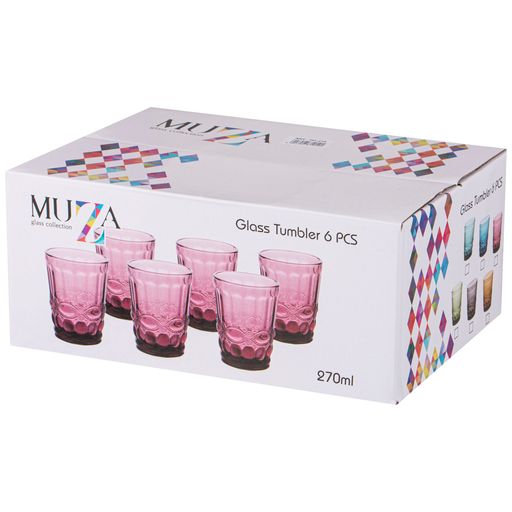 НАБОР СТАКАНОВ ГРАНАТ ИЗ 6ШТ. СЕРИЯ MUZA COLOR 280МЛ. / В=10 СМ - Lefard фото 2