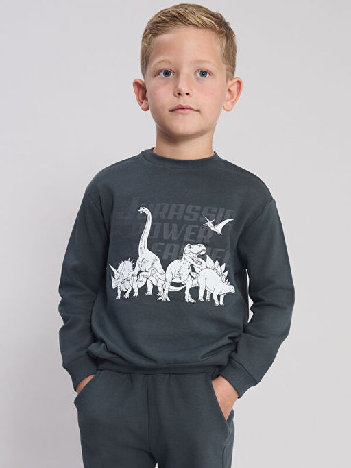 Bisiklet Yaka Erkek ?ocuk Sweatshirt ve E?ofman Alt