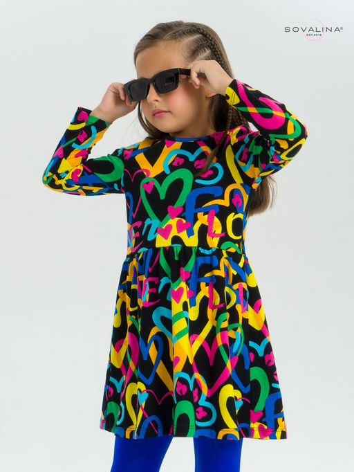 Платье Эля яркие сердца на черном - Sovalina фото 19