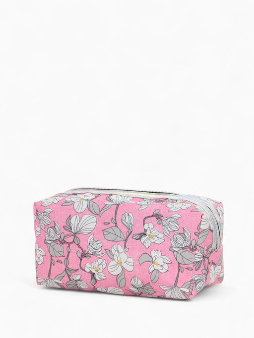 Косметичка на молнии женская, с рисунком, с рисунком, пастельно-розовая - Simaland фото 3