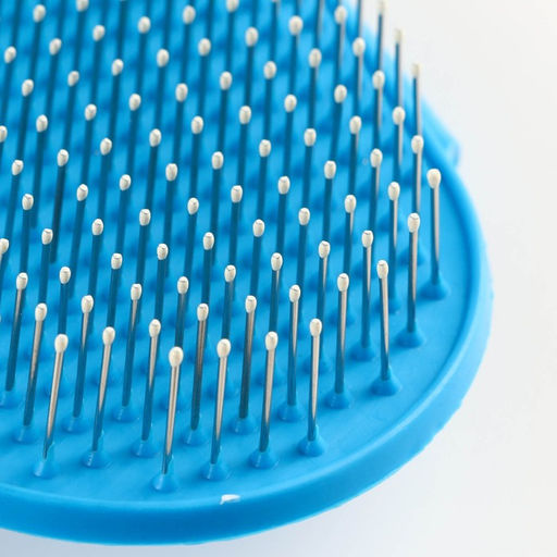 Расчёска-наладонник с металлическими зубьями, 13 х 8,5 см, голубая - Пижон фото 3