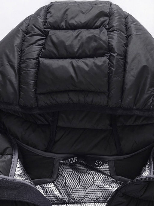 Куртка мужская гибридная стёганая с капюшоном с графеновой подкладкой черного цвета 9621_1Ch