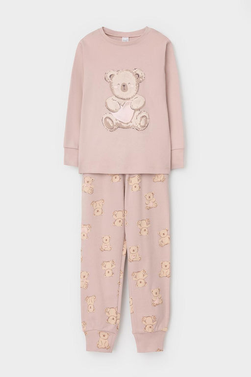 Crockid _ К 1541/кофейный,медвежонок с бантиком пижама дет