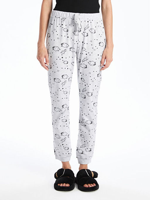 Beli Lastikli Desenli Kad?n Jogger Pijama Alt