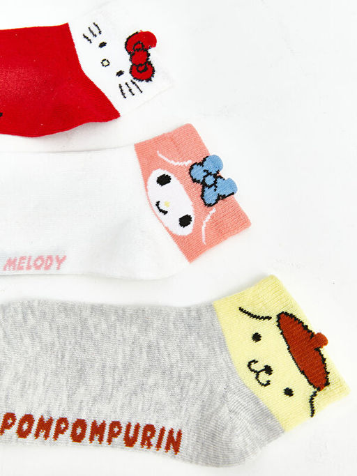 Hello Kitty ve Arkada?lar? Desenli K?z ?ocuk Patik ?orap 5li