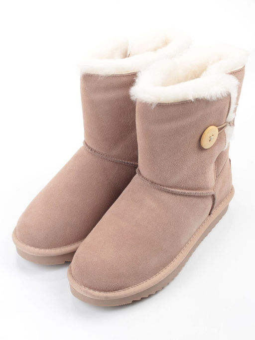 04-PAYH02-02Z BEIGE Угги женские (натуральная замша, 100% шерсть, натуральный мех)