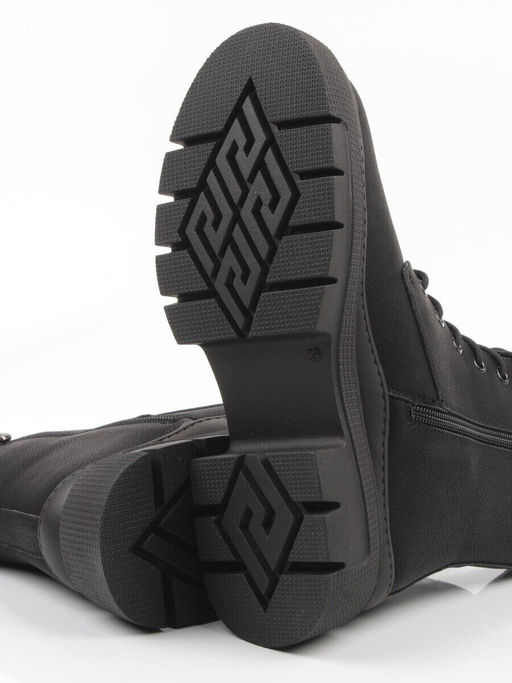 04-WD022-1M BLACK Ботинки зимние женские (натуральная кожа, 100% шерсть)