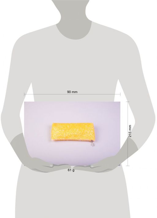 Пенал-косметичка (с блестками, на молнии, лимонный)