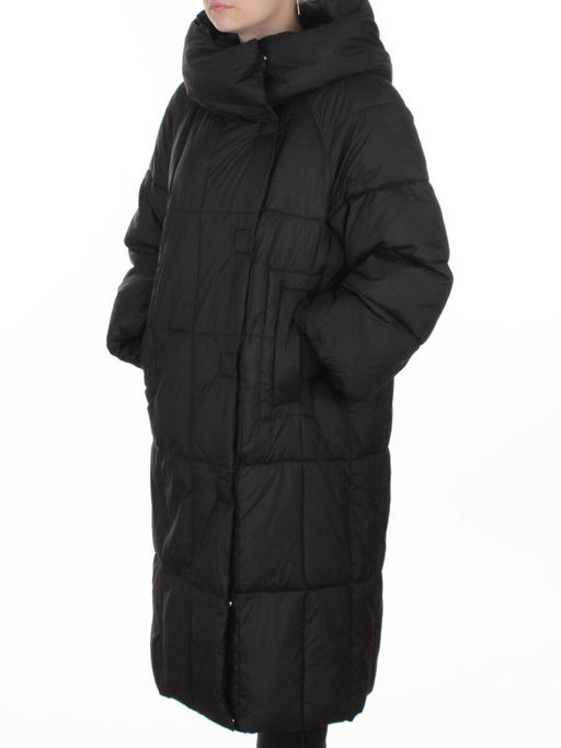 8892 BLACK Пальто зимнее женское (200 гр. холлофайбер)