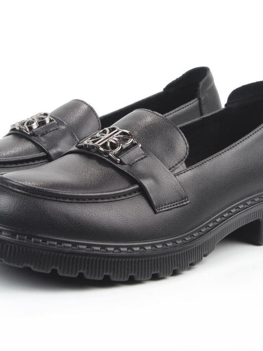 03-PDHL242-1 BLACK Лоферы женские (натуральная кожа)