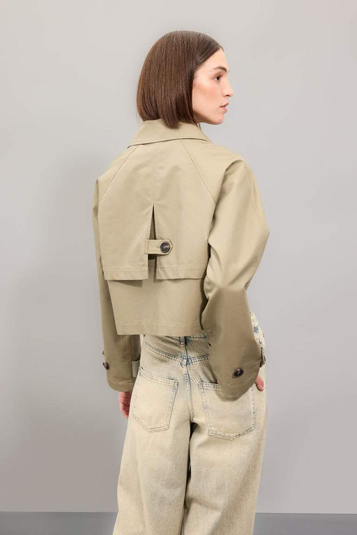 Тренч стандартного кроя с воротником-смокингом - Defacto фото 5