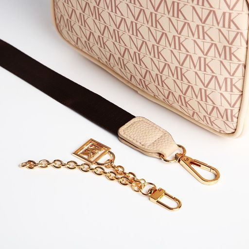 Сумка молодёжная текстильная NK, 19*14*6 см, бежевый цвет - Nazamok фото 5