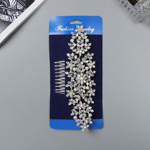 Гребень для волос «Розмари», цветочный, 16×6 см, серебро