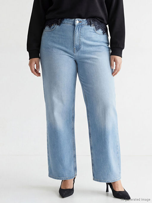 Wideleg Kad?n Jean Pantolon