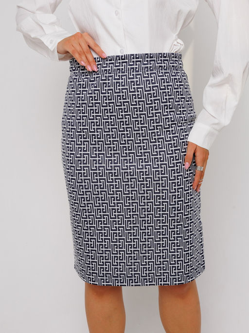 Юбка женская Ю-12 (жаккард принт) Серая клетка