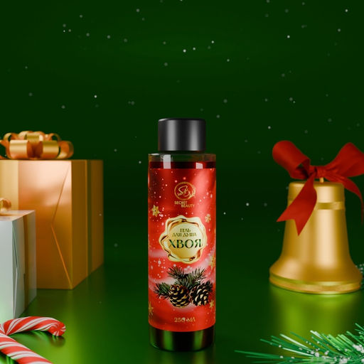 Гель для душа Secret Beauty, аромат хвои, красная серия, 250 мл