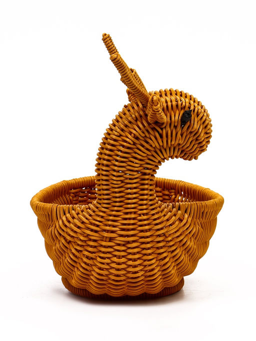 Корзина плетёная для хранения «Олень», 30×23×30 см, пластиковая, коричневая