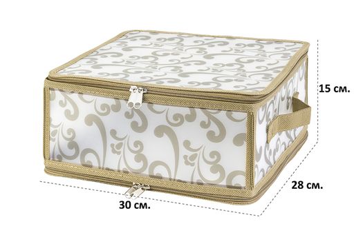 Кофр складной для хранения 30*28*15 см Узор на серебре на молнии, пластик. - Elan gallery фото 5