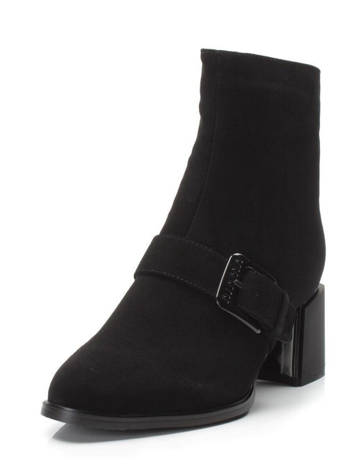 01-PCM347-2 BLACK Ботинки демисезонные женские (натуральная замша, байка)