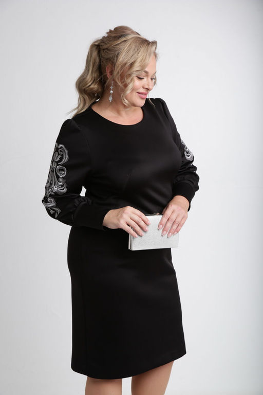 Платье VILENA 1043 черный+леопард  фото 23