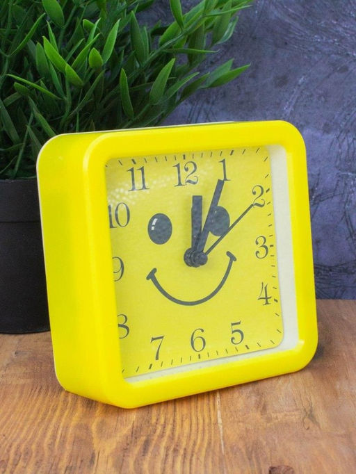 Часы-будильник Morning sun, yellow (11,5х11,5 см)