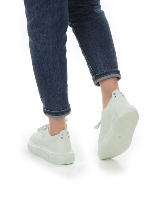 05-DXT51-5 LT. GREEN Кроссовки женские (натуральная кожа) - Фабричный китай фото 2