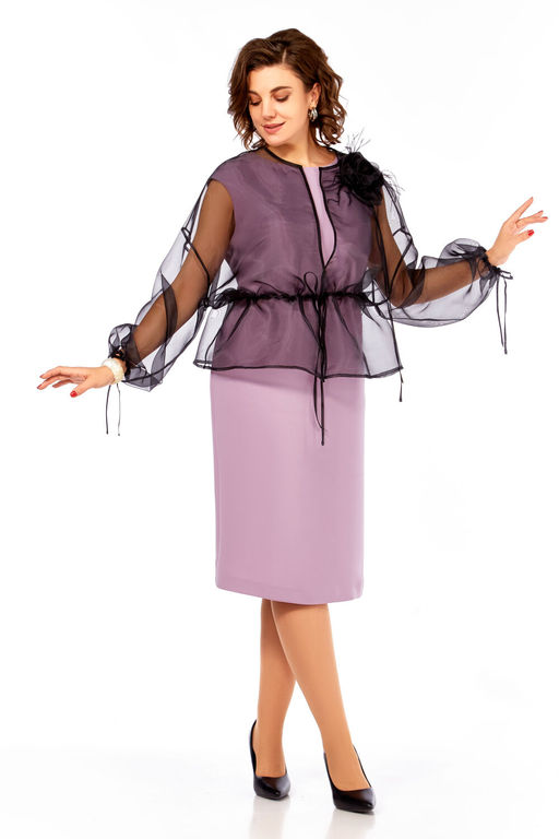 Костюм Olga Style С973 пудрово-розовый-черный